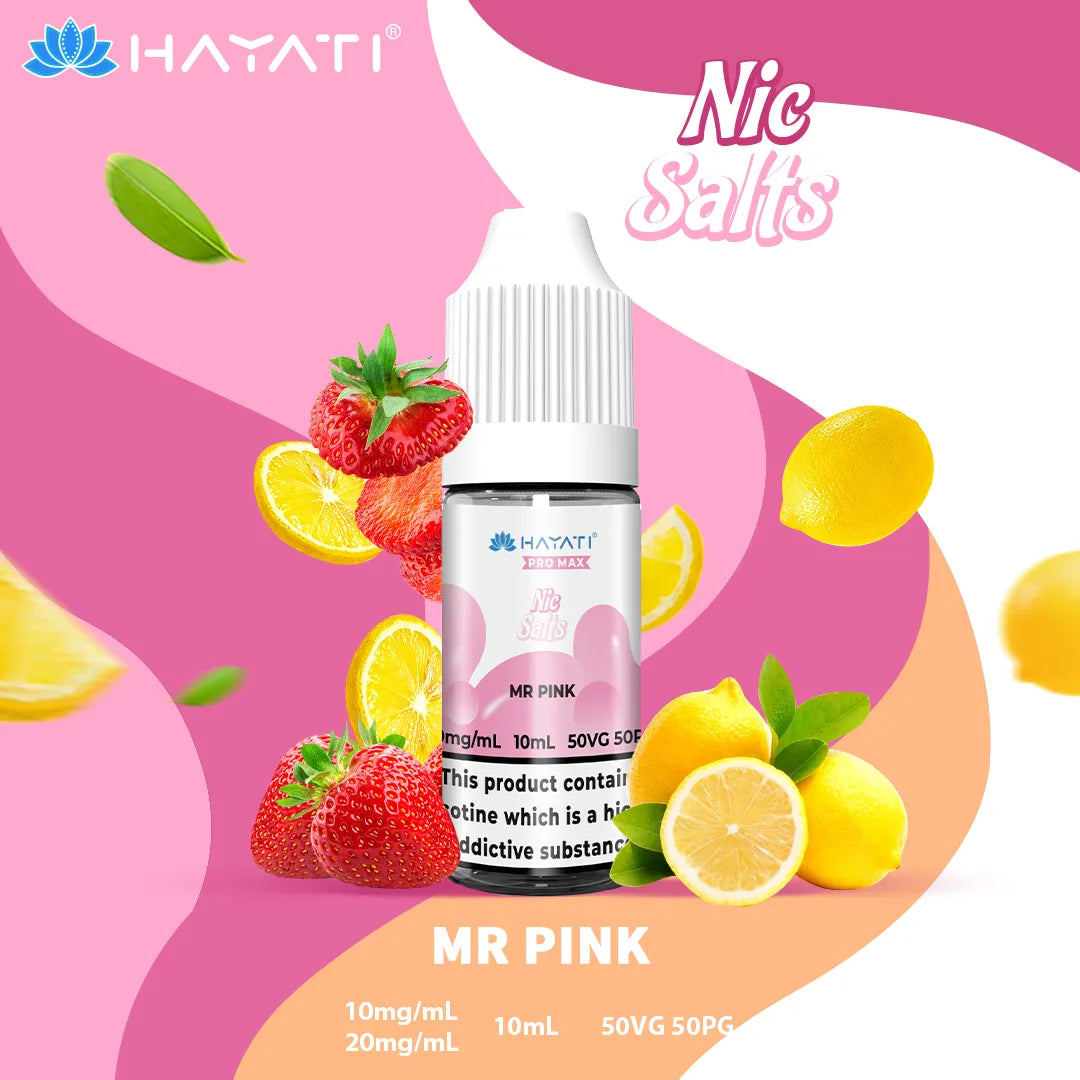 Mr Pink Hayati Pro Max Nic Salt 10mg and 20mg Nicotine Strength 10ml Bottle