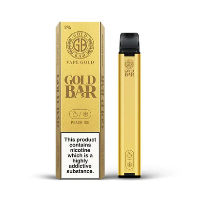 Peach Ice Gold Bar 600 Puff Disposable Vape (6861492027495)