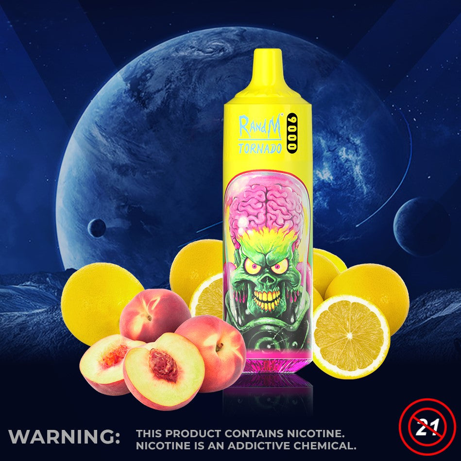 Peach Lemonade RandM Tornado 9000 Puff Disposable Vape