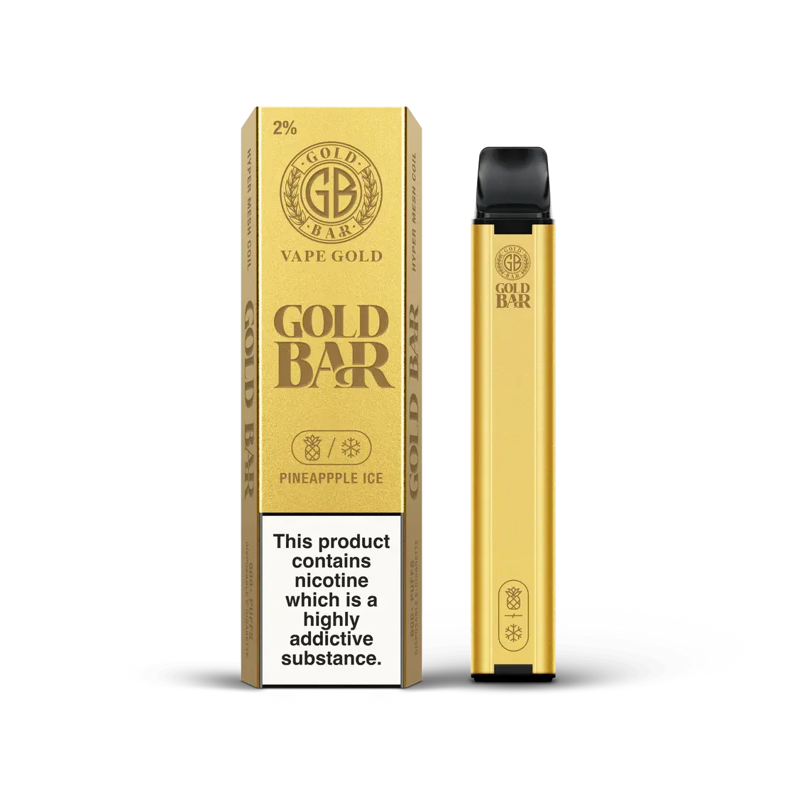 Pineapple Ice Gold Bar 600 Puff Disposable Vape (6861492027495)