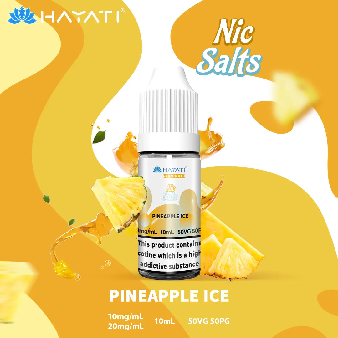 Pineapple Ice Hayati Pro Max Nic Salt 10mg and 20mg Nicotine Strength 10ml Bottle