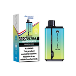 Load image into Gallery viewer, Hayati Pro Ultra disposable vape in Pineapple Sours flavor, displayed alongside its yellow and green packaging that emphasizes &#39;15000+ puffs&#39; and includes a caution about nicotine.
