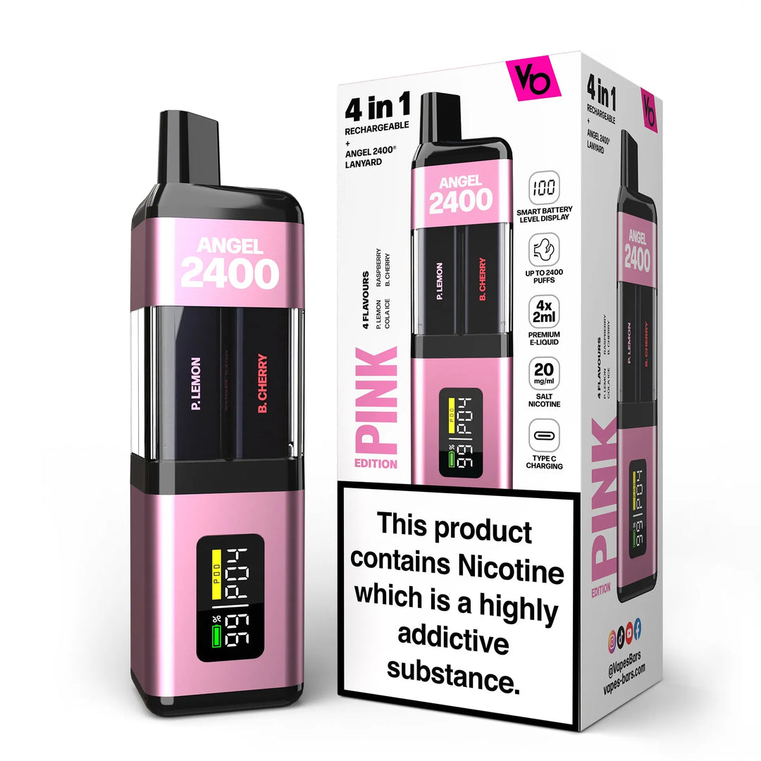 Pink Edition Vape Bars Angel 4in1 2400 Puff Disposable Vape