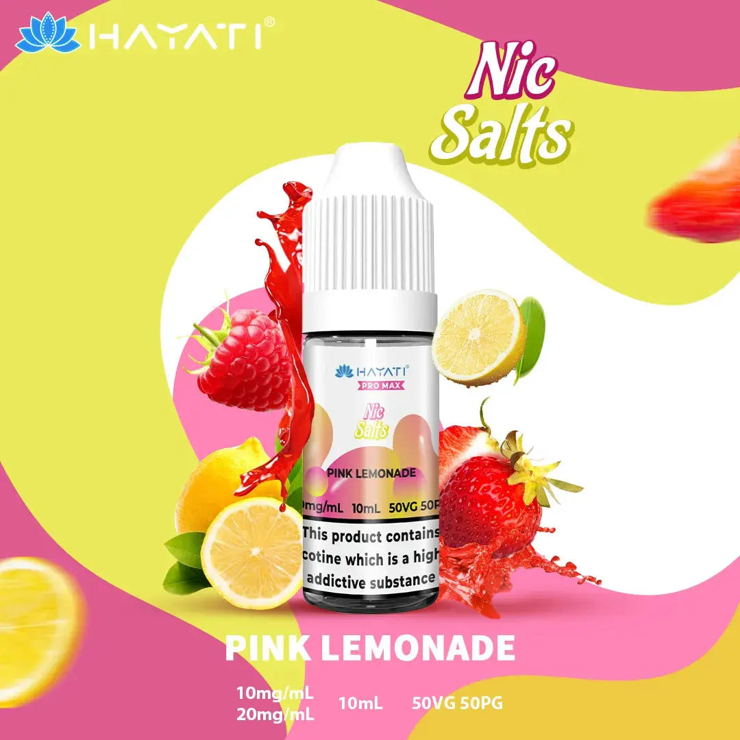 Pink Lemonade Hayati Pro Max Nic Salt 10mg and 20mg Nicotine Strength 10ml Bottle