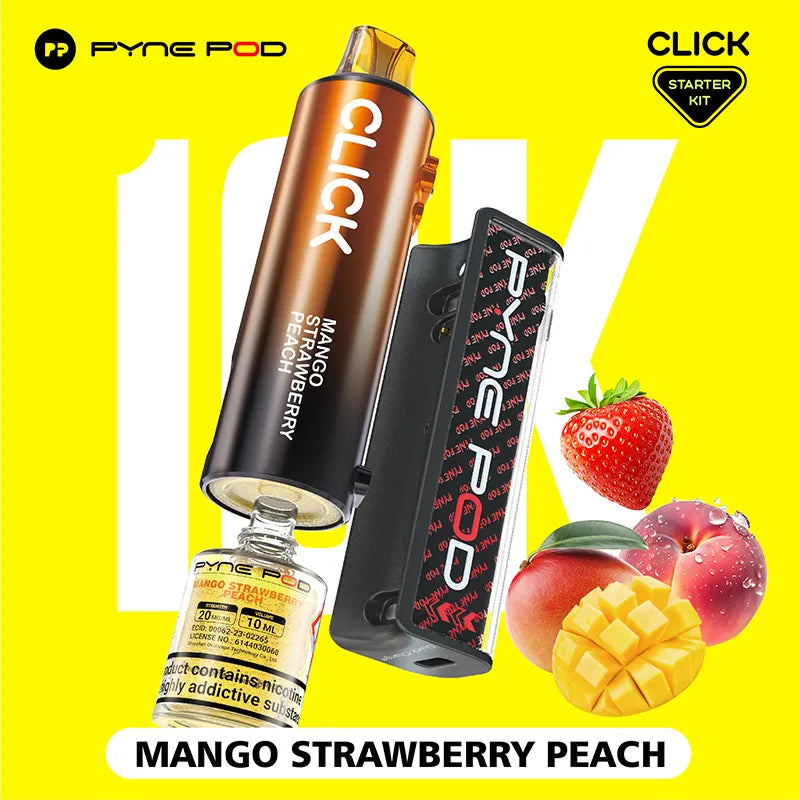 Pyne Pod Click 10K Mango Strawberry Peach Flavour