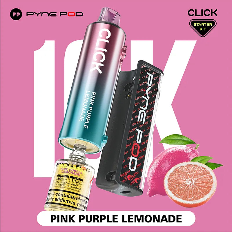 Pyne Pod Click 10K Pink Purple Lemonade Flavour