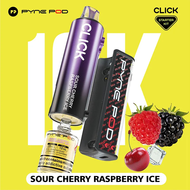 Pyne Pod Click 10K Sour Cherry Raspberry Ice Flavour