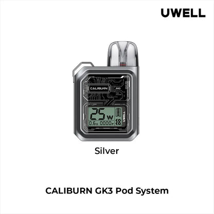 Silver Uwell Caliburn GK3 Pod Vape Kit  (6864955146343)