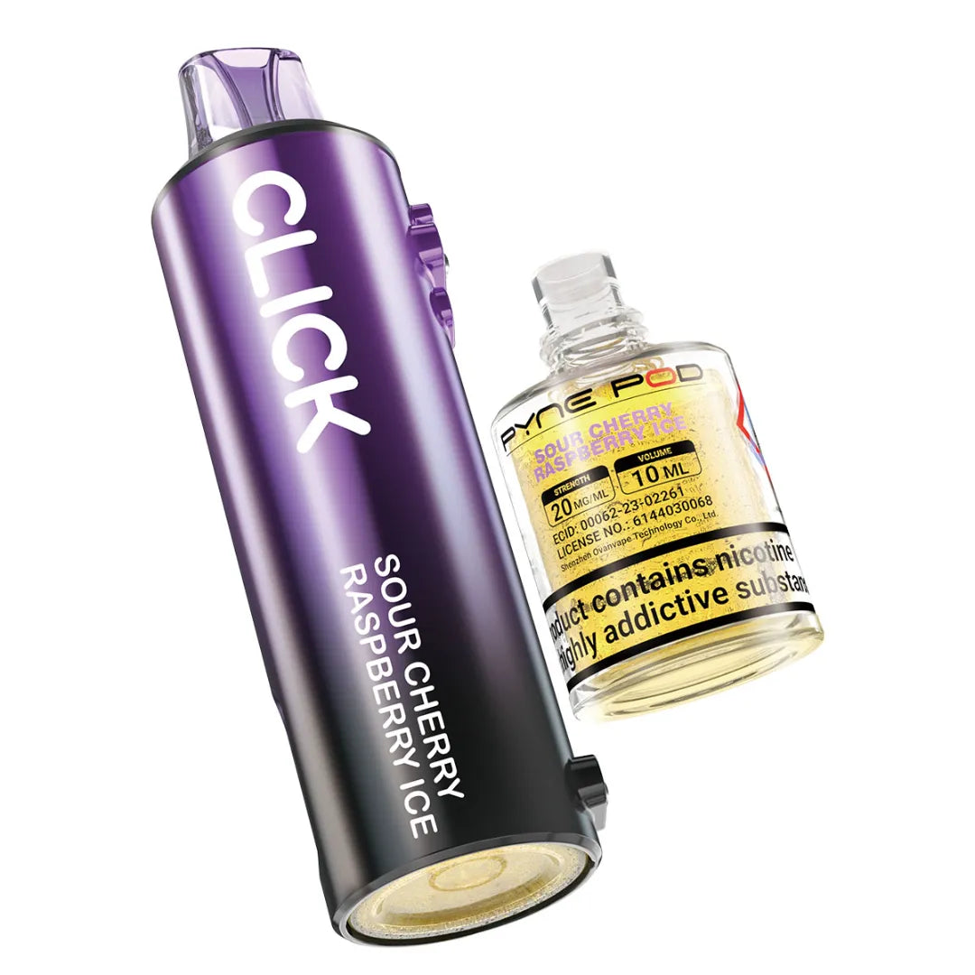 Replacement refill Pyne Pod Click Pod in Sour Cherry Raspberry Ice flavour