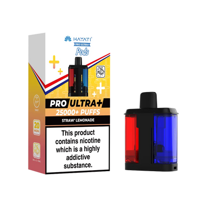 Straw Lemonade flavour Hayati Pro Ultra Plus 25k Pre-filled Replacement Pods and Hayati 25000 Pod Refills