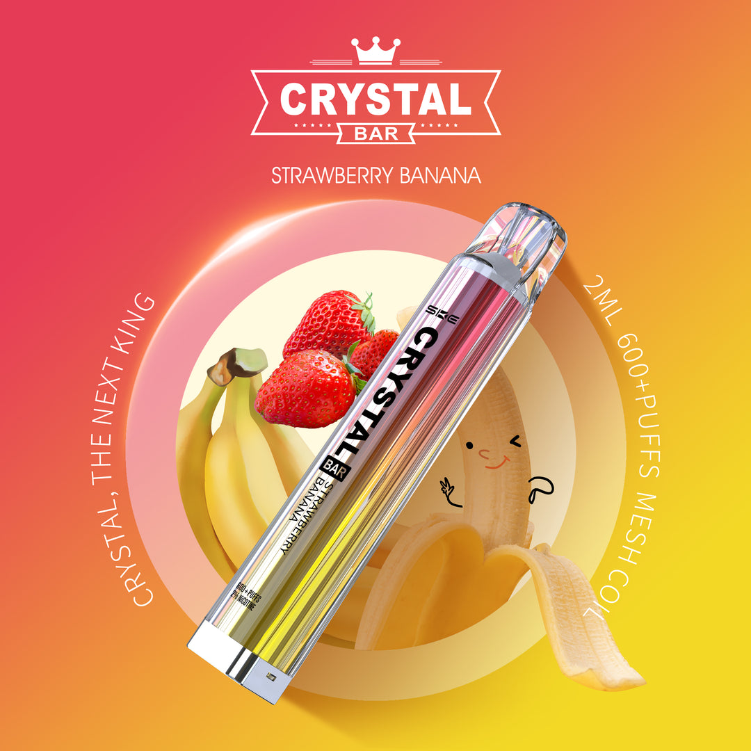 Strawberry Banana SKE Crystal 600 Puff Disposable Vape