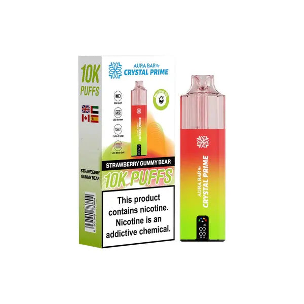 Crystal Prime 10K Puff Disposable Vape Strawberry Gummy Bear