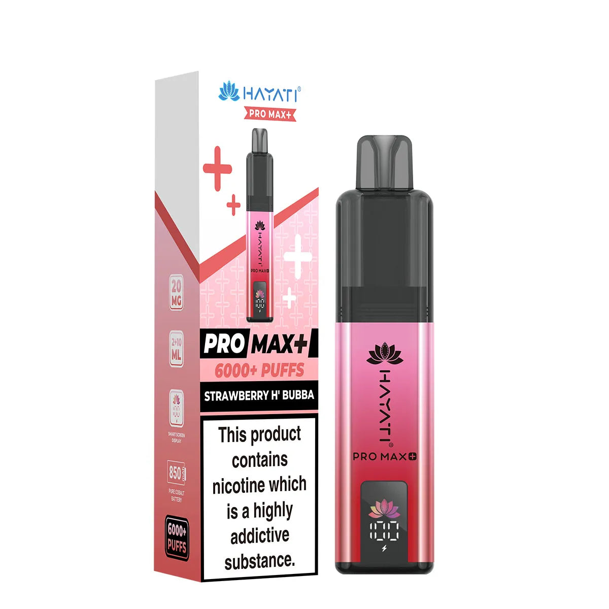 Strawberry Hubba Bubba Flavour Hayati Pro Max Plus 6000 Puff Prefilled Pod Kit