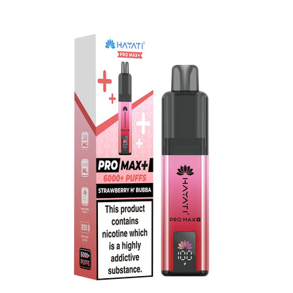 Strawberry Hubba Bubba Flavour Hayati Pro Max Plus 6000 Puff Prefilled Pod Kit