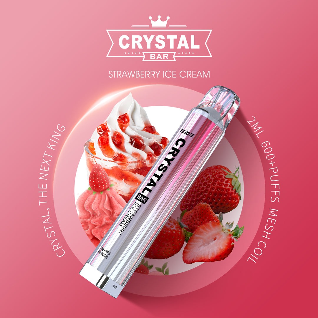 Strawberry Ice Cream SKE Crystal 600 Puff Disposable Vape