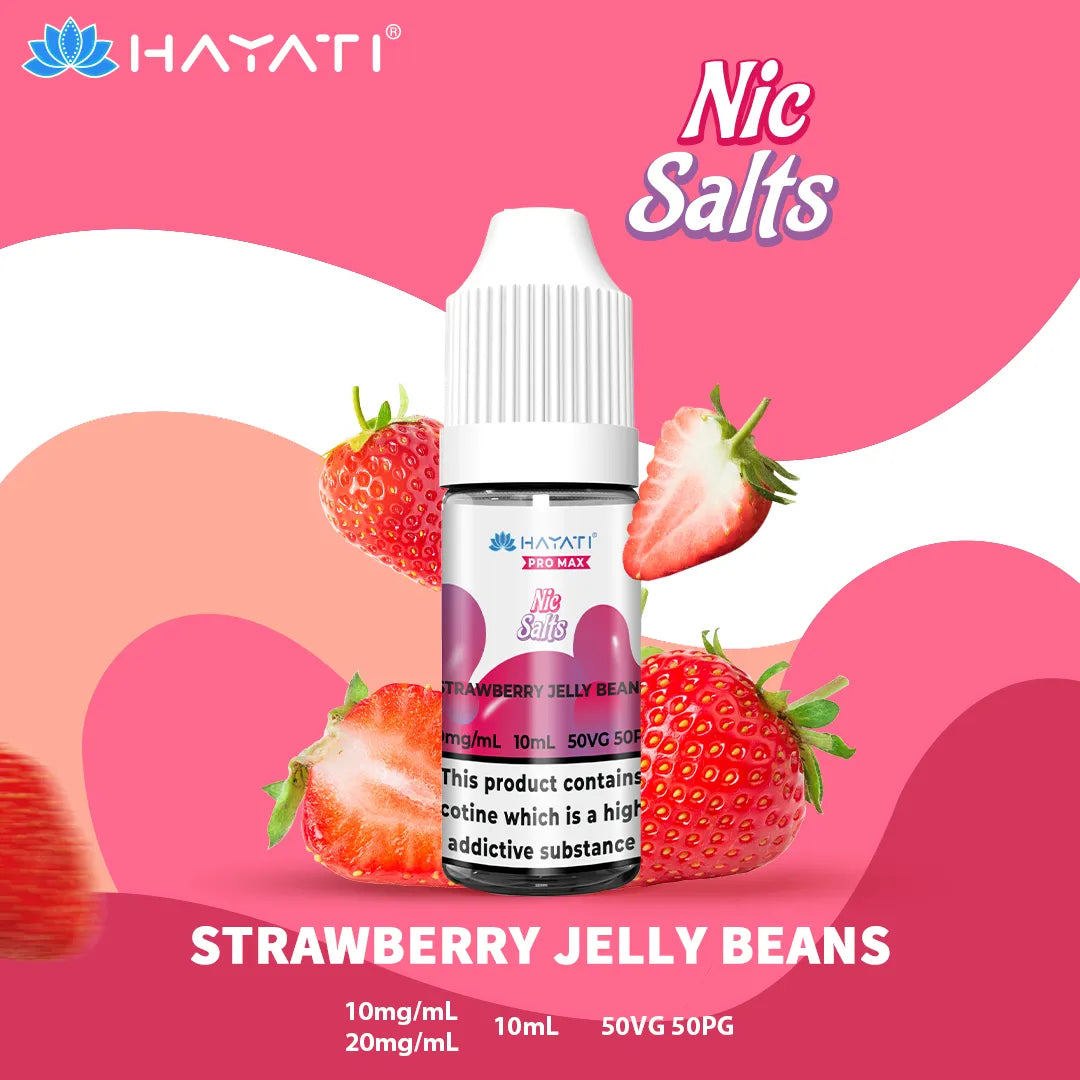 Strawberry Jelly Beans Hayati Pro Max Nic Salt 10mg and 20mg Nicotine Strength 10ml Bottle