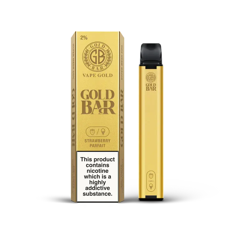Strawberry Parfait Gold Bar 600 Puff Disposable Vape (6861492027495)