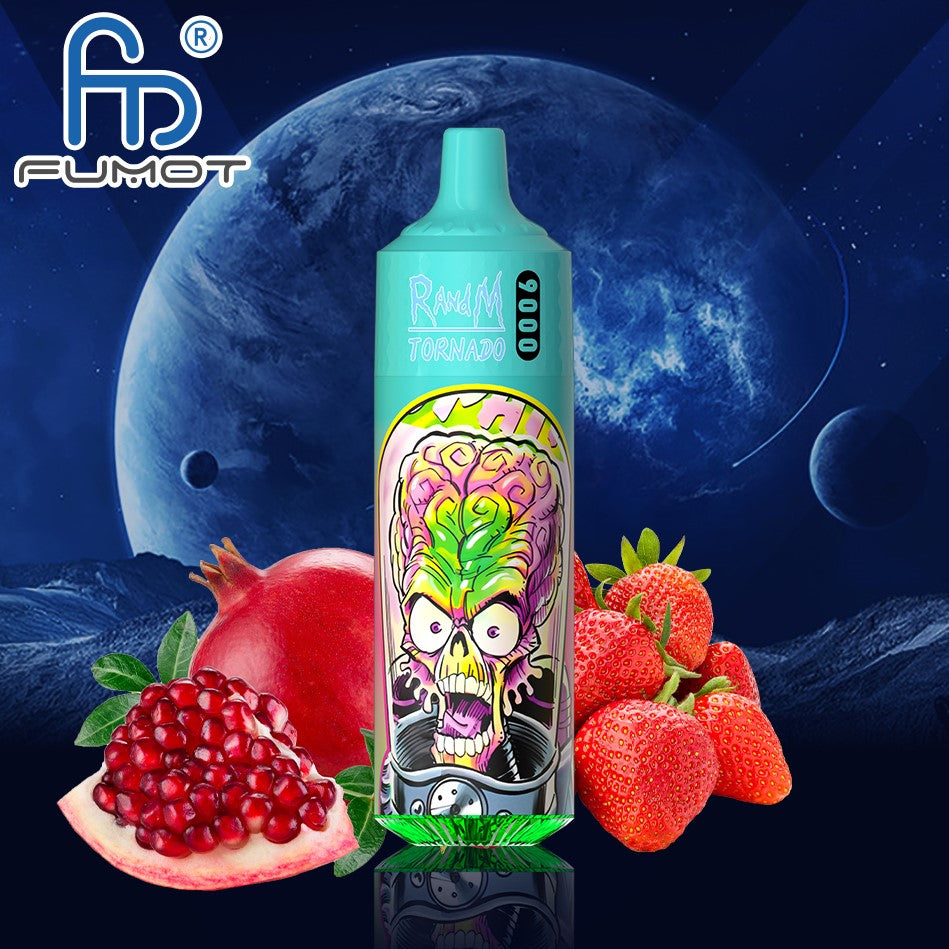 Strawberry Pomp RandM Tornado 9000 Puff Disposable Vape