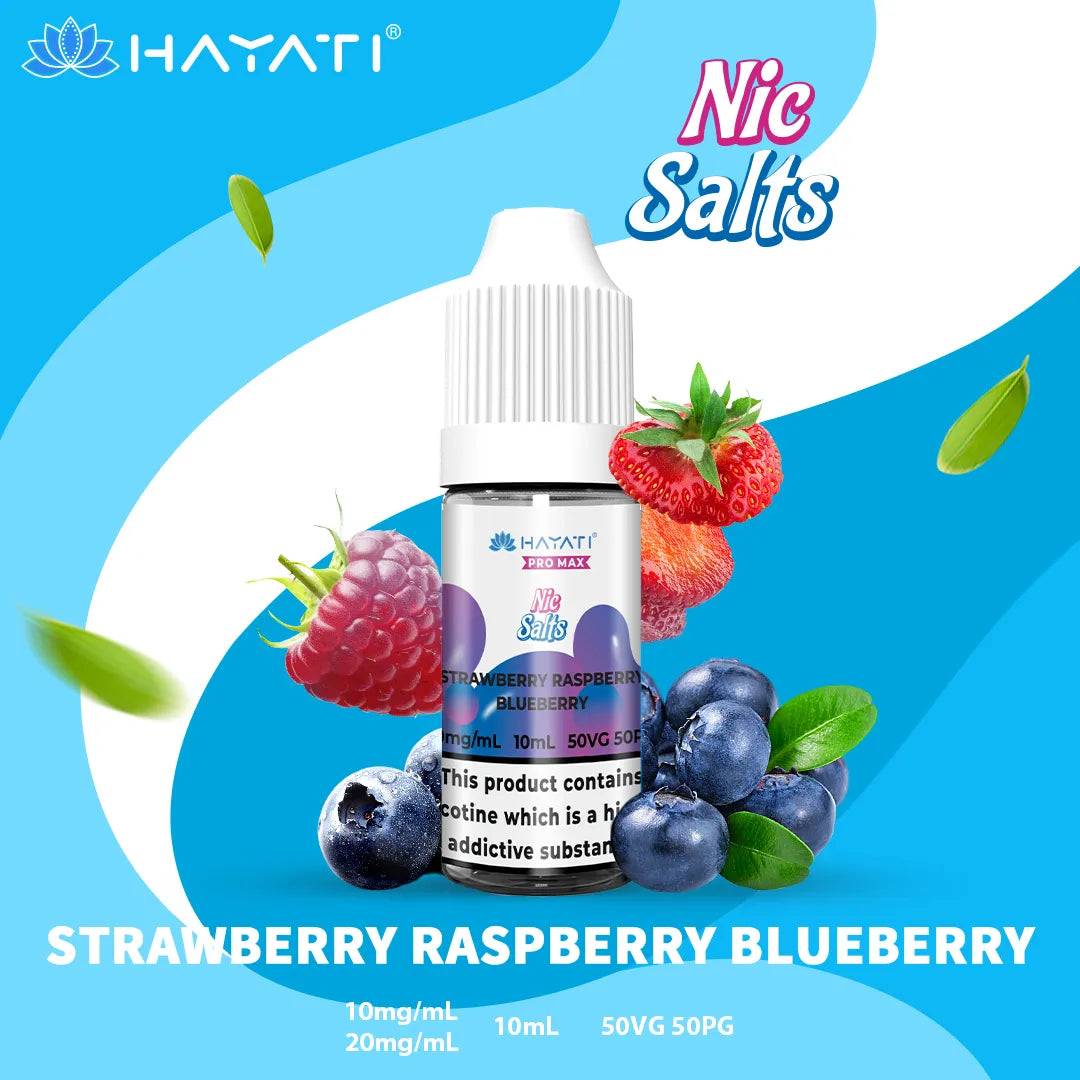 Strawberry Raspberry Blueberry Hayati Pro Max Nic Salt 10mg and 20mg Nicotine Strength 10ml Bottle