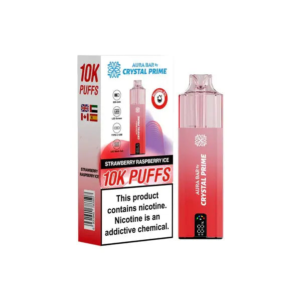 Crystal Prime 10K Puff Disposable Vape Strawberry Raspberry Ice