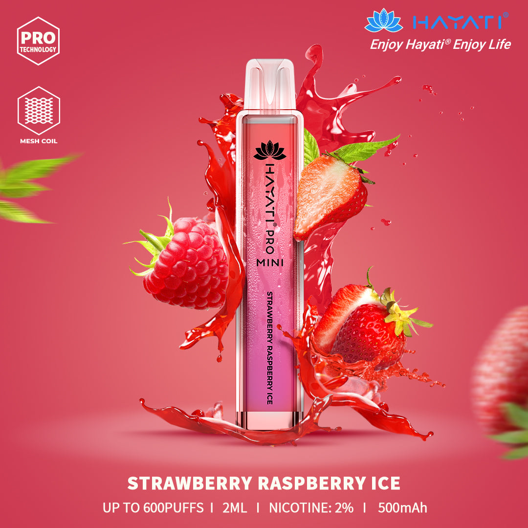 Strawberry Raspberry Ice Hayati Pro Mini 600 Puff Disposable Vape