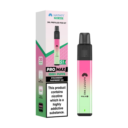 Strawberry Raspberry Ice flavour Hayati Pro Max S1 prefilled pod kit
