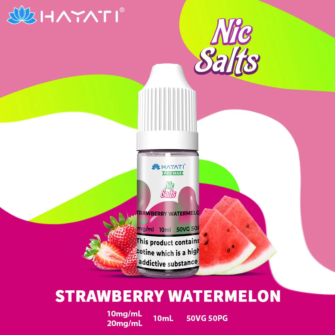 Strawberry Watermelon Hayati Pro Max Nic Salt 10mg and 20mg Nicotine Strength 10ml Bottle