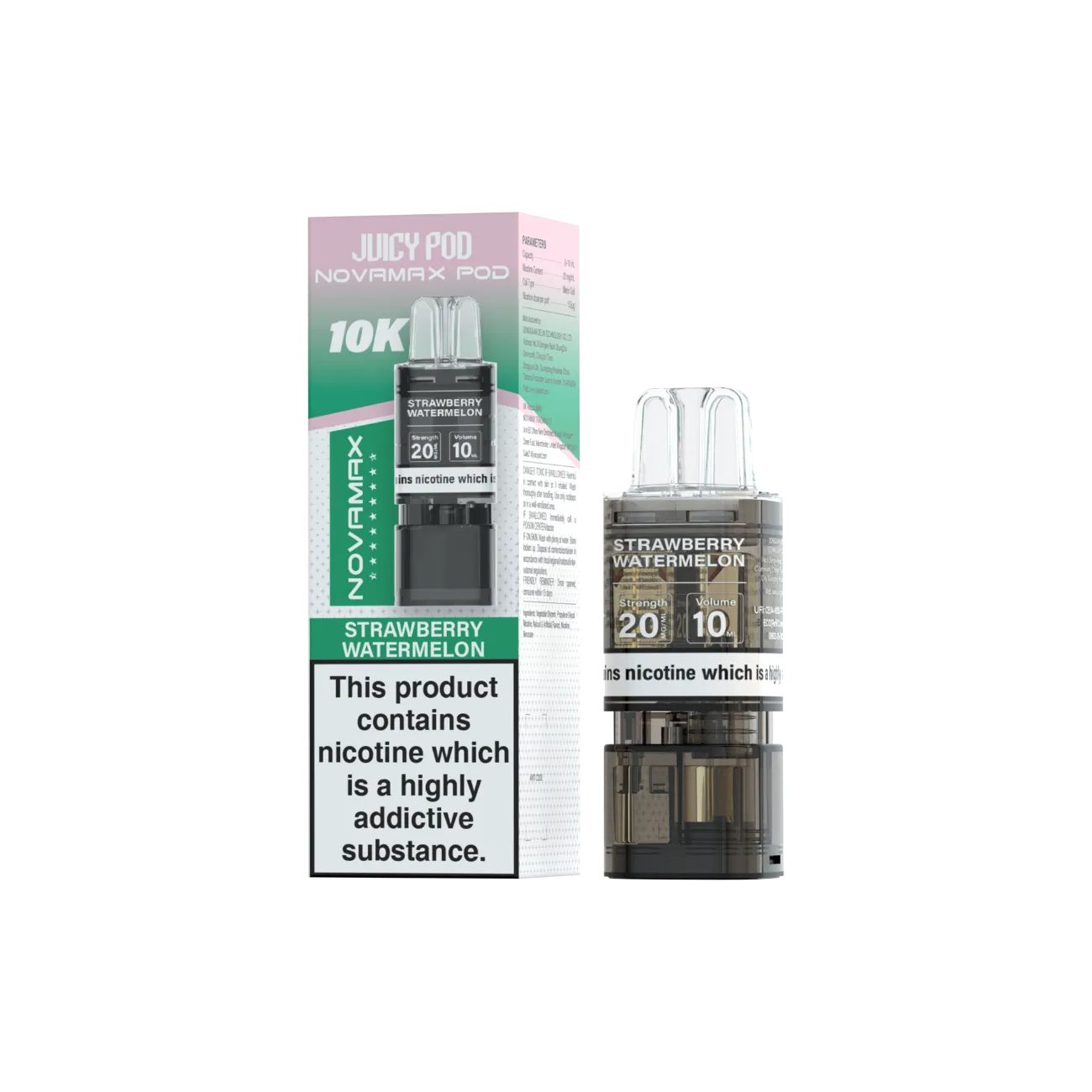 Juicy Pod Novamax Pod 10K pre-filled pod in Strawberry Watermelon flavour