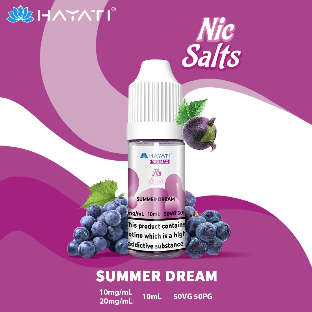 Summer Dream Hayati Pro Max Nic Salt 10mg and 20mg Nicotine Strength 10ml Bottle