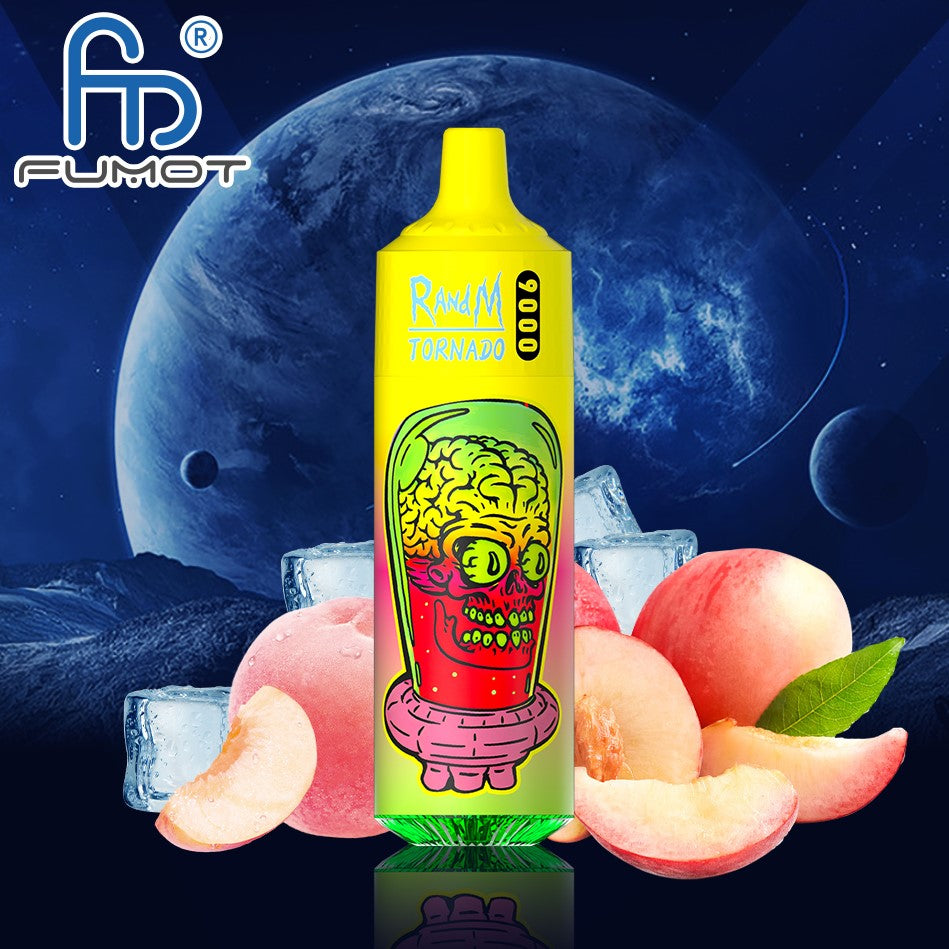 Summer Peach Ice RandM Tornado 9000 Puff Disposable Vape