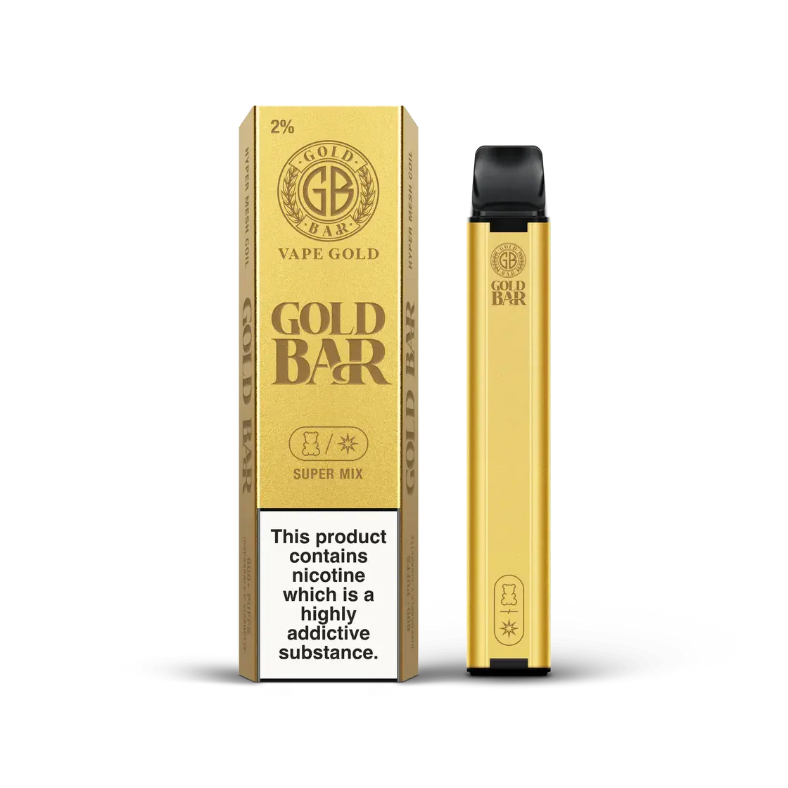 Super Mix Gold Bar 600 Puff Disposable Vape (6861492027495)