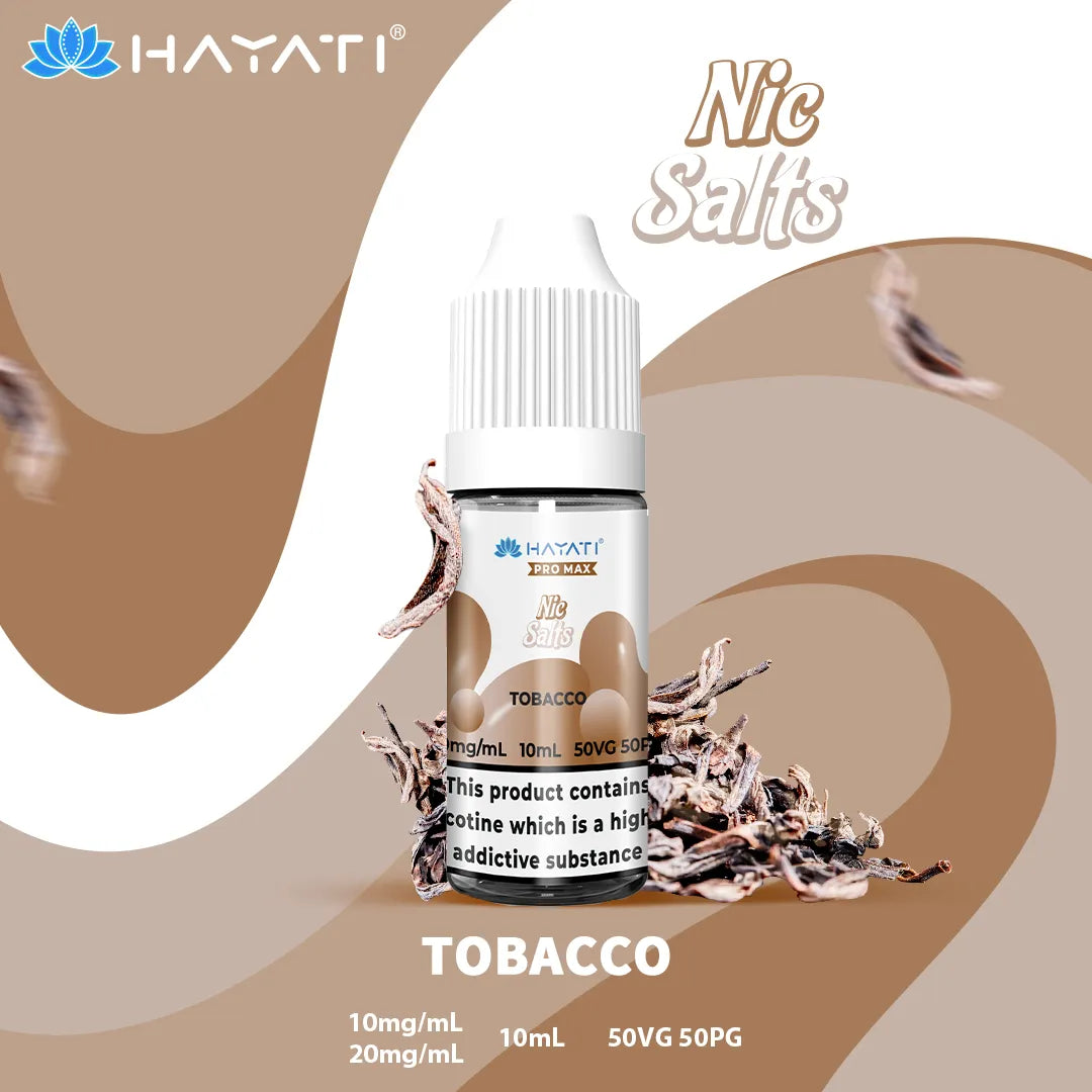 Tobacco Hayati Pro Max Nic Salt 10mg and 20mg Nicotine Strength 10ml Bottle