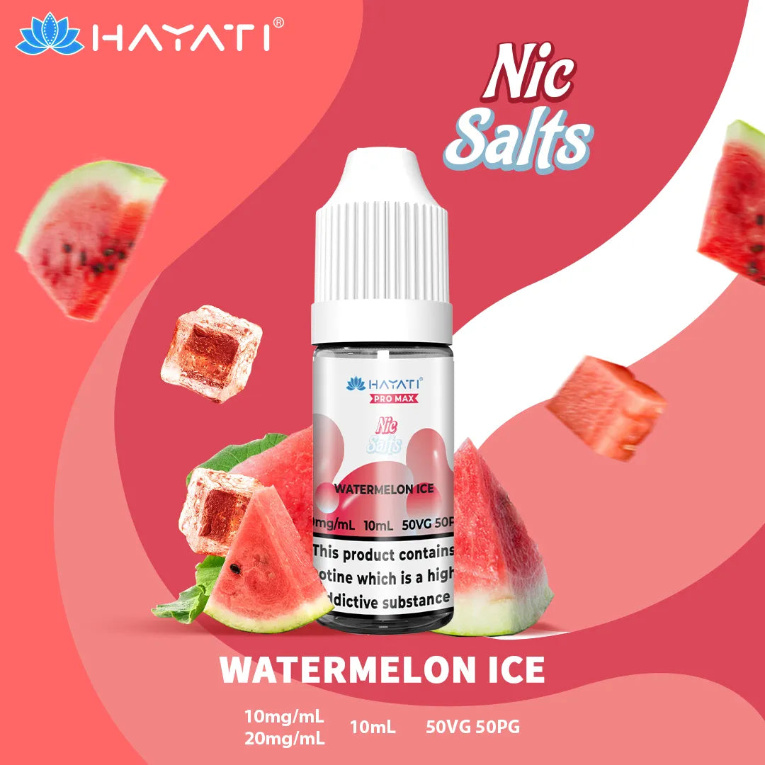 Watermelon Ice Hayati Pro Max Nic Salt 10mg and 20mg Nicotine Strength 10ml Bottle